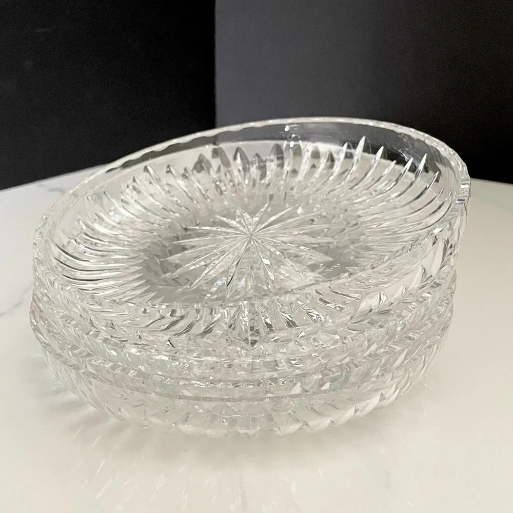 SET of 4 Crystal Party Plates - Kosta Boda